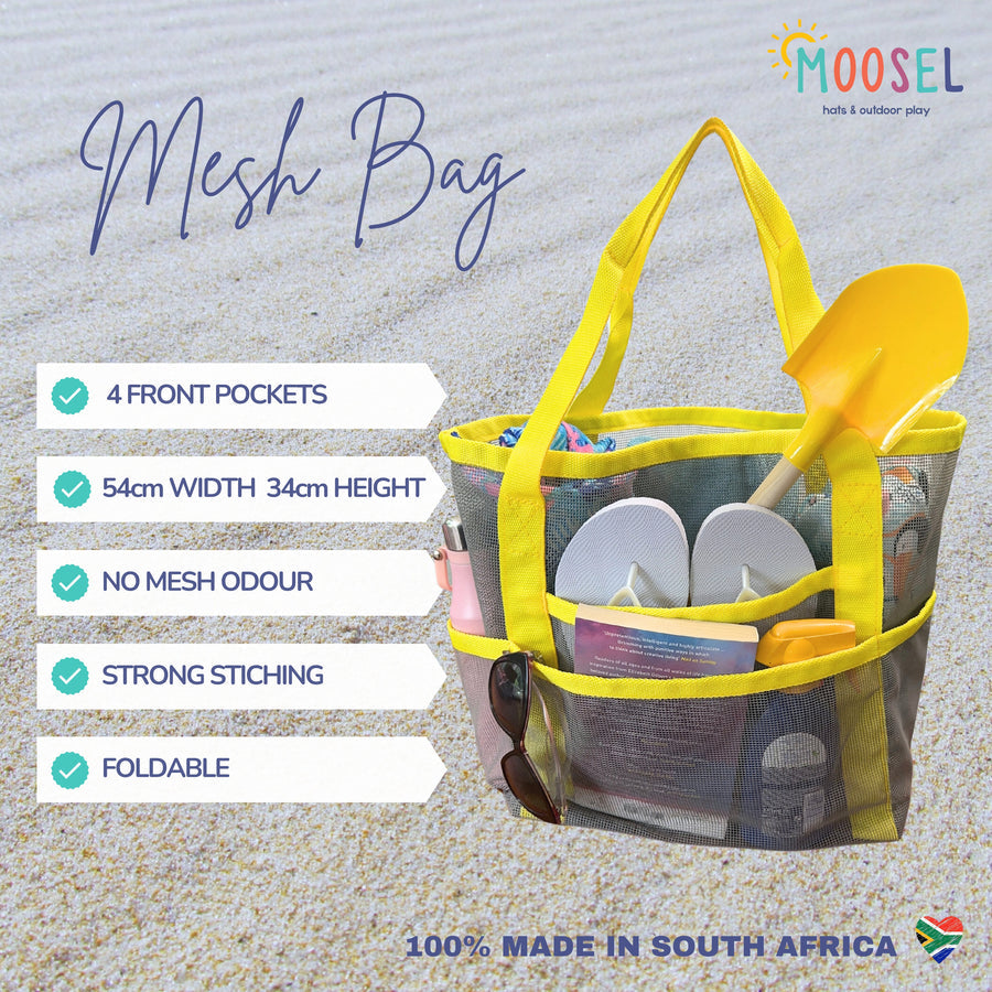 Black Mesh Tote Beach Bag by Moosel