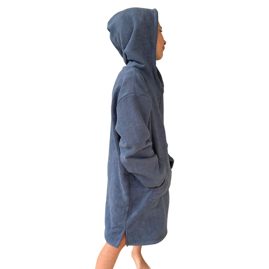 Blue Hooded Towel / Swim Poncho by Moosel