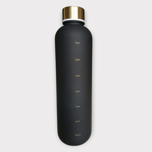 Matte Black and Gold Bottle