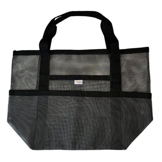 Black Mesh Tote Beach Bag by Moosel