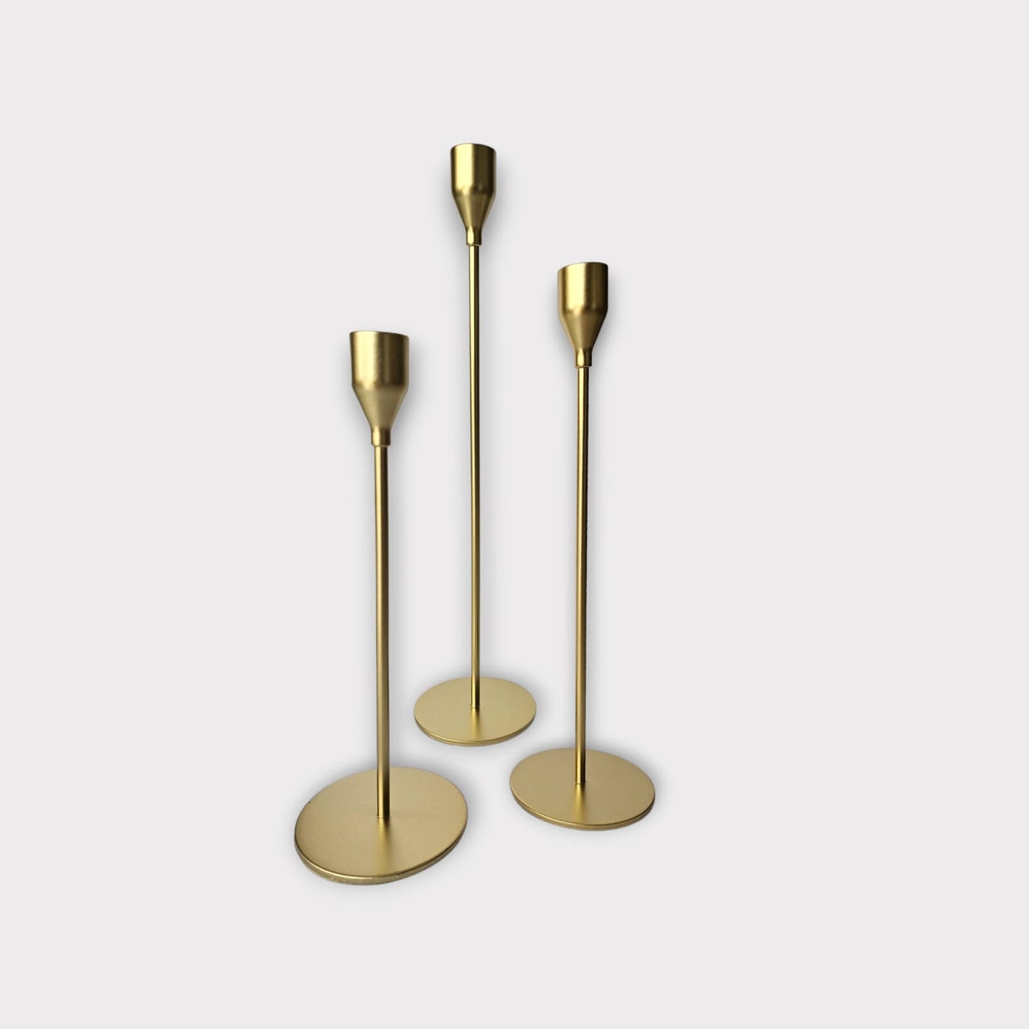 Golden Metal Candle Holder 3pc