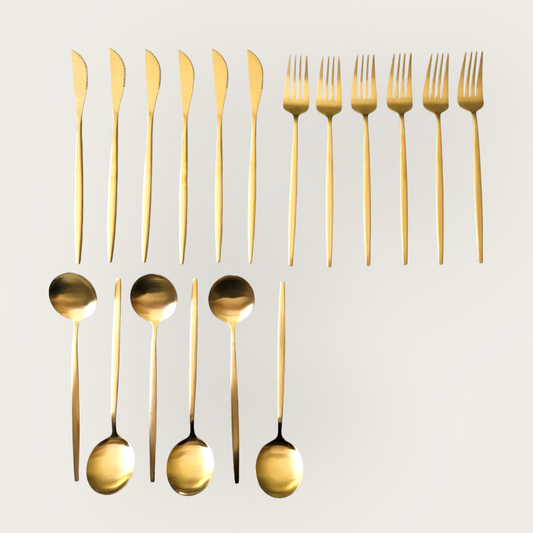 24-piece Gold Stainless Steel Cutlery Set