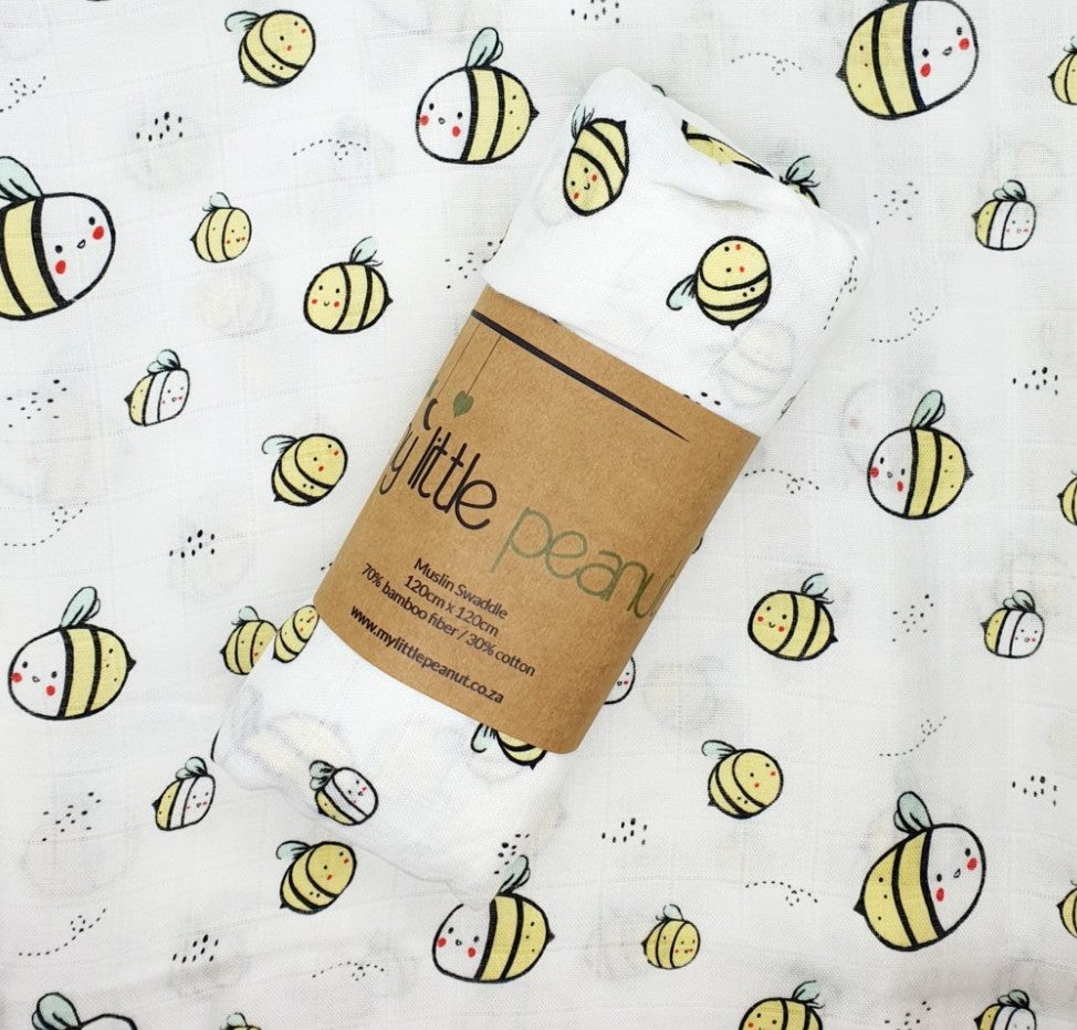 My Little Peanut Swaddle - Bees